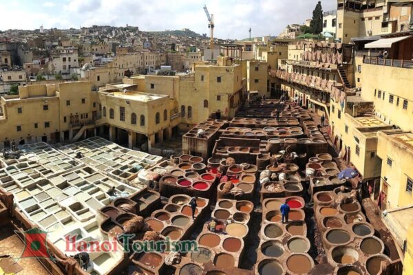 xưởng thuộc da Chouara - Fes - Maroc